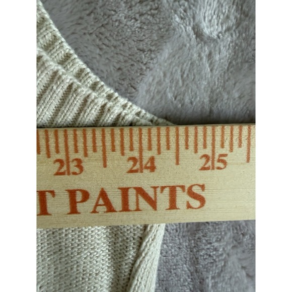 Vintage Sweater Vest Men XL Cream V Neck Carolina Traders Preppy Grandpa - Picture 5 of 6